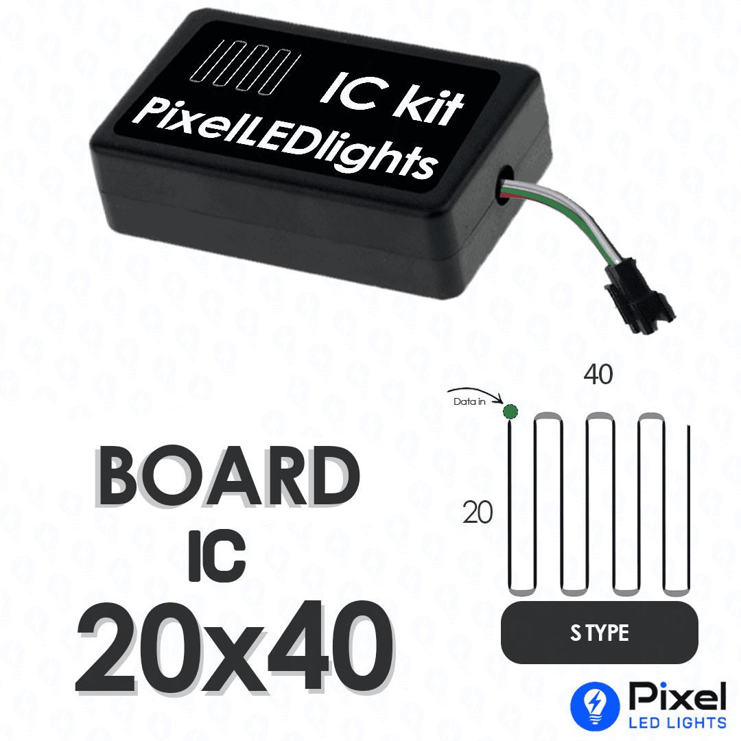 Pixel LED IC Controller for Board Panel S Type 20×40 – 30+ Dynamic Effects