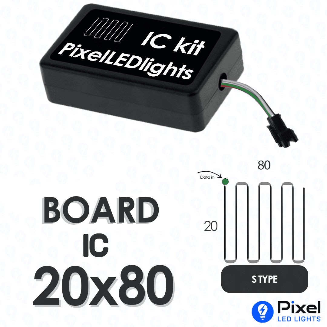 Pixel LED IC Controller for Board Panel S Type 20×80 – 30+ Dynamic Effects