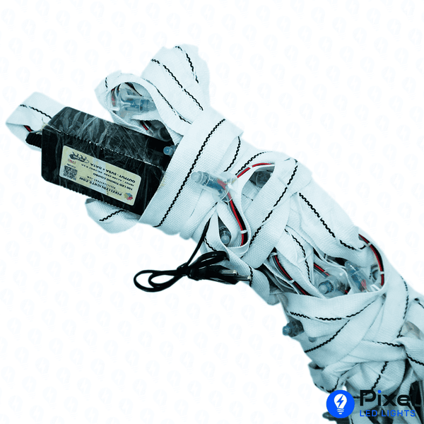 High-Quality 100 LED Cap Niwar Patta Belt - 40 Feet with Adapter, Controller, and Heavy-Duty Copper Wire