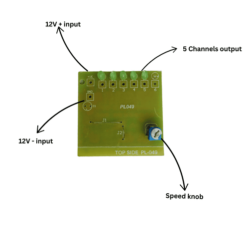 12V 5-Channel Chaser (12V Running Effects ) 100 LED Per Channel With Speed Adjustment