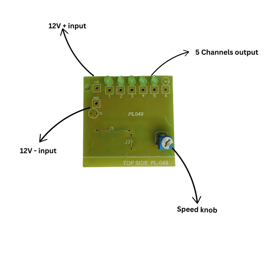 12V 5-Channel Chaser (12V Running Effects ) 100 LED Per Channel With Speed Adjustment