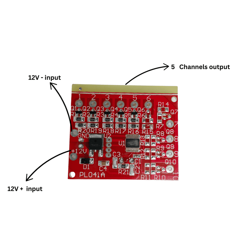 12V 5-Channel Chaser (12V 32 Running Effects ) 500 LED Per Channel