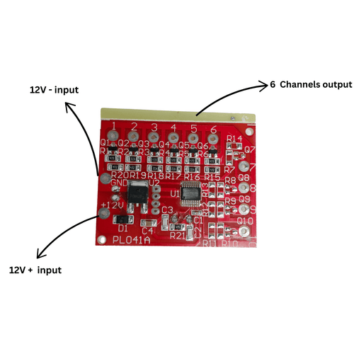 12V 6-Channel Chaser (12V 32 Running Effects ) 500 LED Per Channel