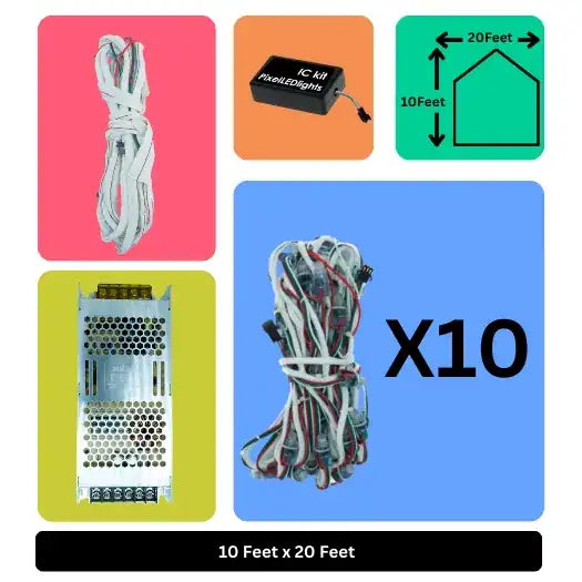 10x20 Feet Building LED Decoration Lights – Festive Architectural Lighting