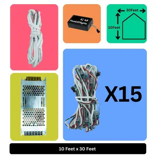 10x30 Feet Building LED Decoration Lights – Festive Architectural Lighting