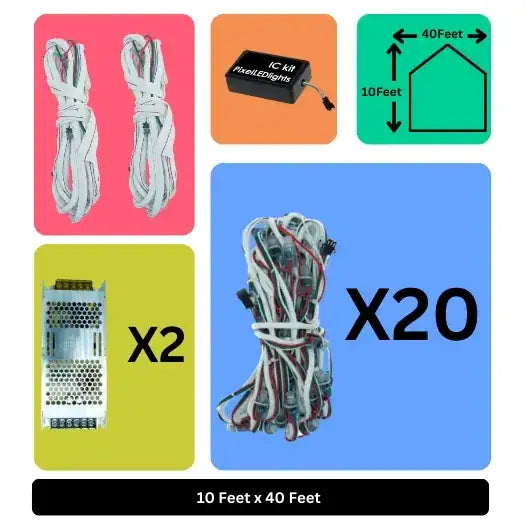 10x40 Feet Building LED Decoration Lights – Festive Architectural Lighting