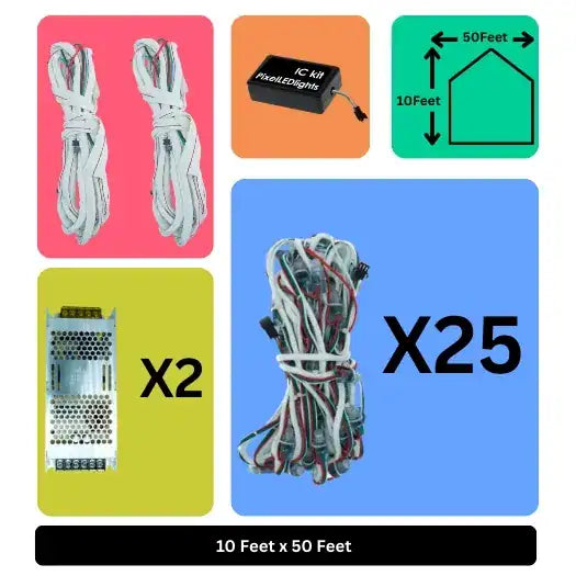 10x50 Feet Building LED Decoration Lights – Festive Architectural Lighting