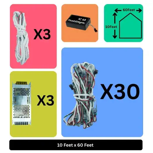 10x60 Feet Building LED Decoration Lights – Festive  Architectural Lighting