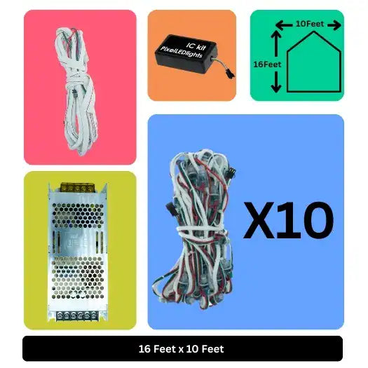 16x10 Feet LED Building Decoration Lights – Festive Architectural Lighting