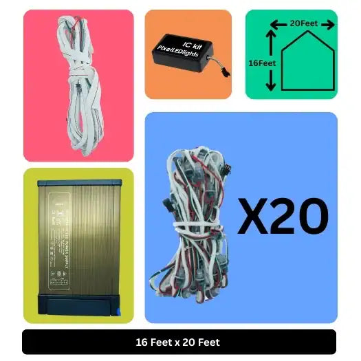 16x20 Feet LED Building Decoration Lights – Festive Architectural Lighting