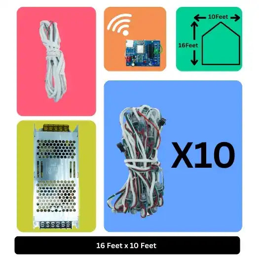 16x10 Feet LED Building Decoration Wi-Fi Lights – Smart Architectural Lighting