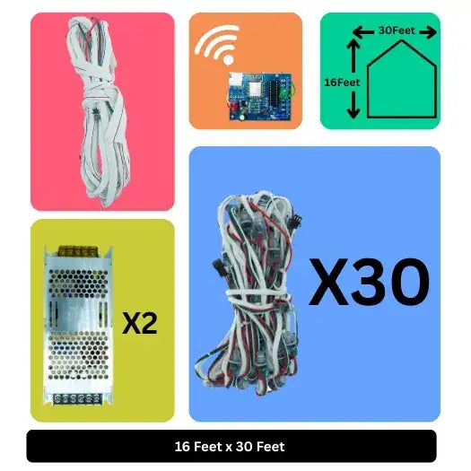 16x30 Feet LED Building Decoration Wi-Fi Lights – Smart Architectural Lighting