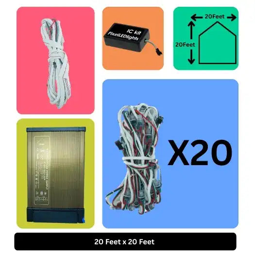 20x20 Feet LED Building Decoration Lights – Festive Architectural Lighting