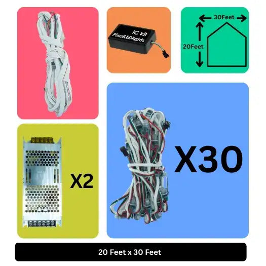 20x30 Feet LED Building Decoration Lights – Festive Architectural Lighting