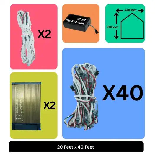 20x40 Feet LED Building Decoration Lights – Festive Architectural Lighting