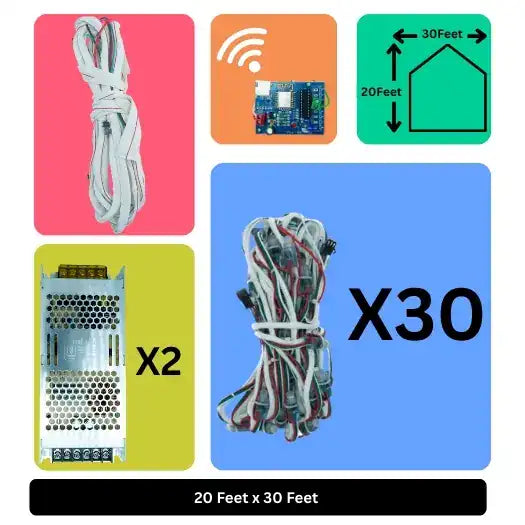 20x30 Feet LED Building Decoration Wi-Fi Lights – Smart Architectural Lighting