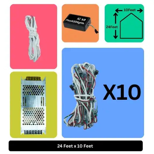 24x10 Feet LED Building Decoration Lights – Festive Architectural Lighting