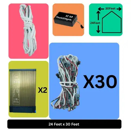 24x30 Feet LED Building Decoration Lights – Festive Architectural Lighting