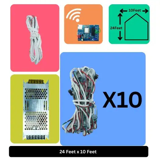 24x10 Feet LED Building Decoration Wi-Fi Lights – Smart Architectural Lighting
