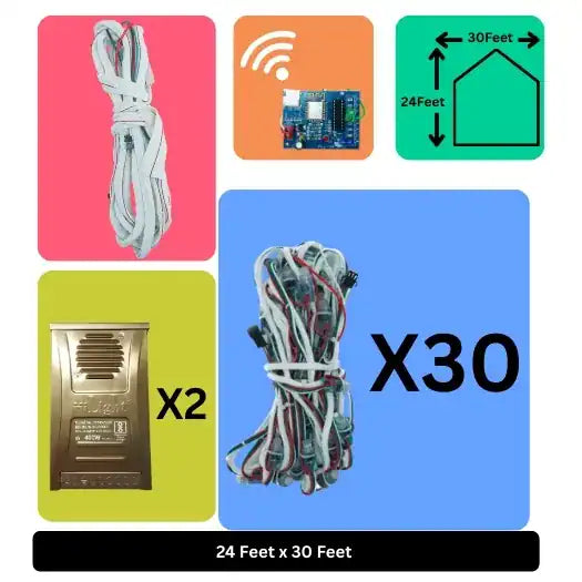 24x30 Feet LED Building Decoration Wi-Fi Lights – Smart Architectural Lighting