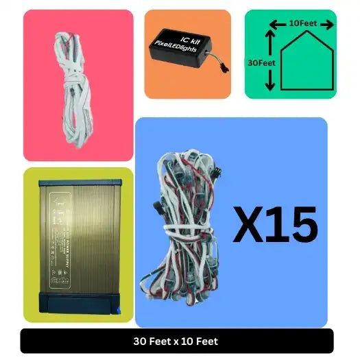 30x10 Feet LED Building Decoration Lights – Festive Architectural Lighting