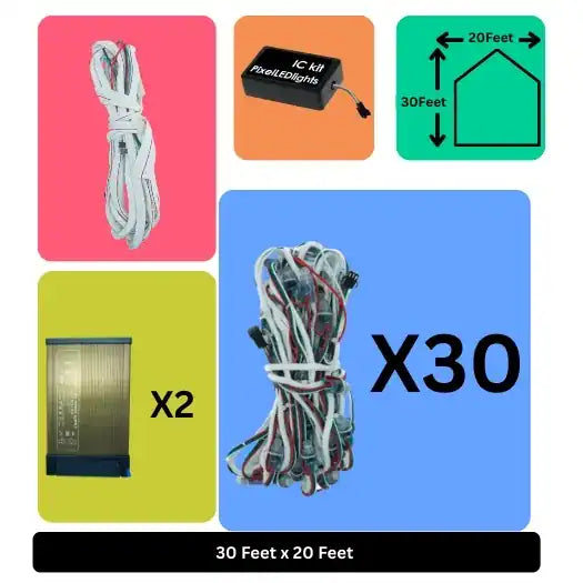 30x20 Feet LED Building Decoration Lights – Festive Architectural Lighting