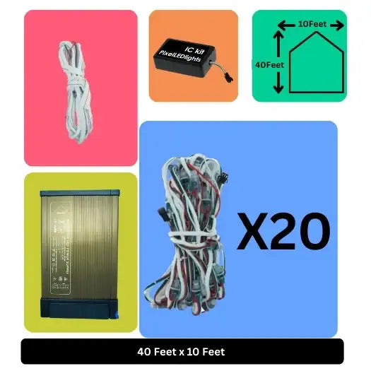 40x10 Feet LED Building Decoration Lights – Festive Architectural Lighting