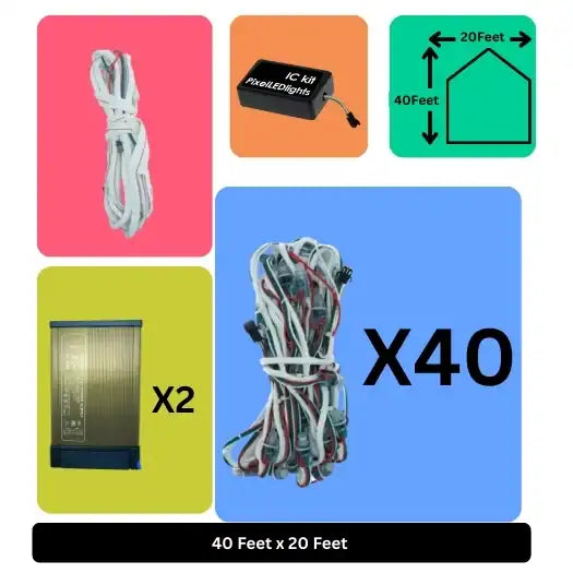 40x20 Feet LED Building Decoration Lights – Festive  Architectural Lighting